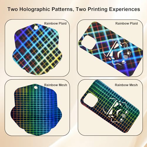 Image of IdeaFormer-3D Smooth Rainbow Mesh+Plaid PES Sheet for Bambu Lab X2D /X1 /X1C /X1E /P1P /P1S /P2S /A1, Flexible PES Build Plate for Bambu Labs 3D Printer Platform 257x257mm