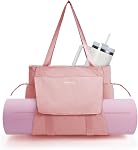 sportsnew Yoga Gym Tote Bag, Wet Dry Pockets, Yoga Mat Carrier with Shoe Compartment & Hook-and-Loop