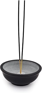 Kaizen Casa Incense Holder, Incense Burner Bowl for Stick, Stone Incense Ash Catcher for Home,Office,Yoga Meditation. (4.5" x 4.5" x 1.75")