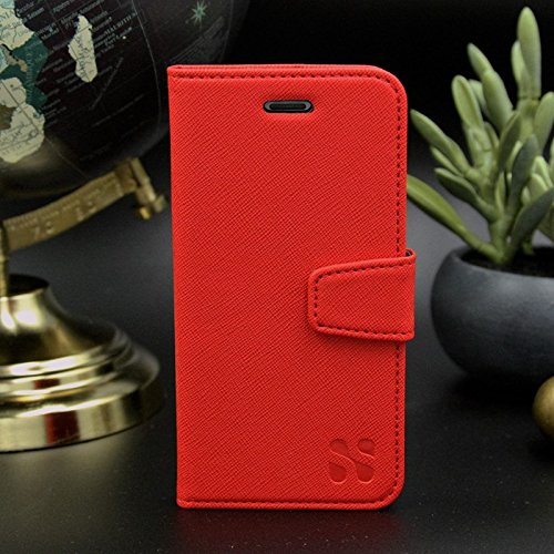 SafeSleeve Anti Radiation RFID iPhone Case: iPhone 8 Plus, iPhone 7 Plus and iPhone 6 Plus ELF & RF Blocking Identity Theft Protection Wallet (Red) - Thumbnail 5