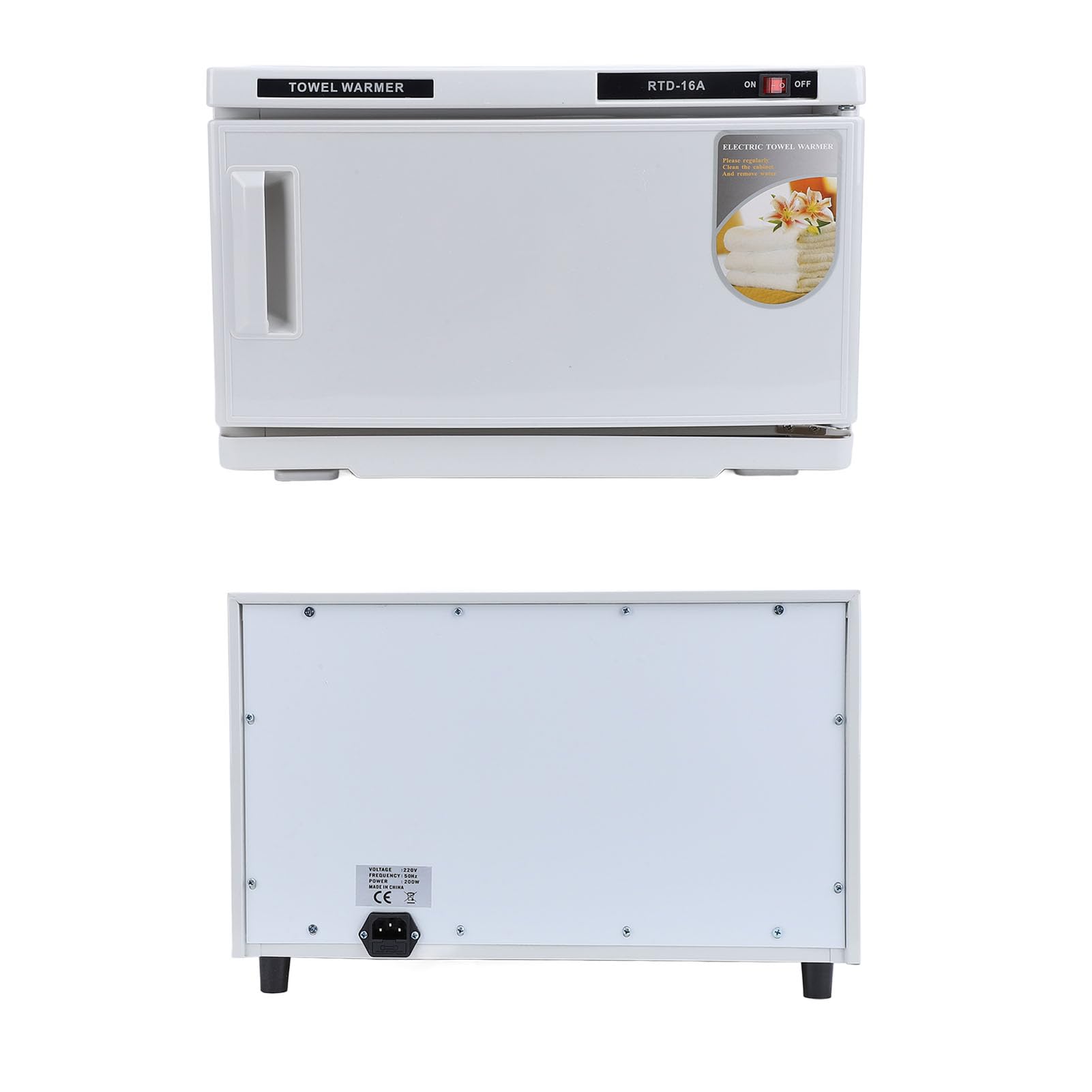 Pongnas Handtuchwärmer-Schrank, 16 L, Edelstahl-Handtuchheizung mit Breiter Wärmeverteilung für Zuhause, Spa, Salon, Badezimmer (220V EU-Stecker)
