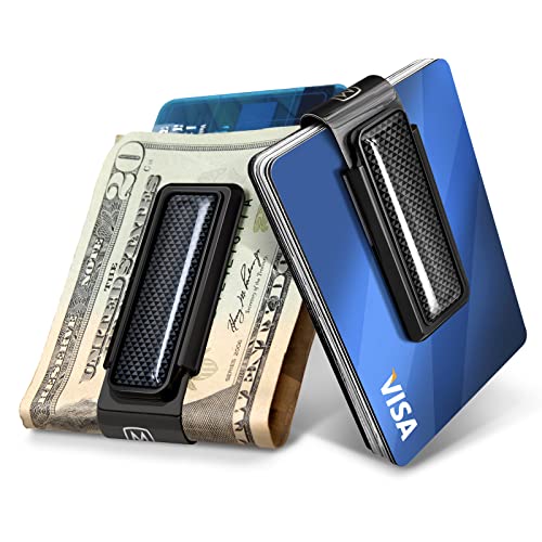 Aluminum Blackout Money Clip - Cash and Credit Card Holder for Men - Minimalist Slim Wallet Alternative