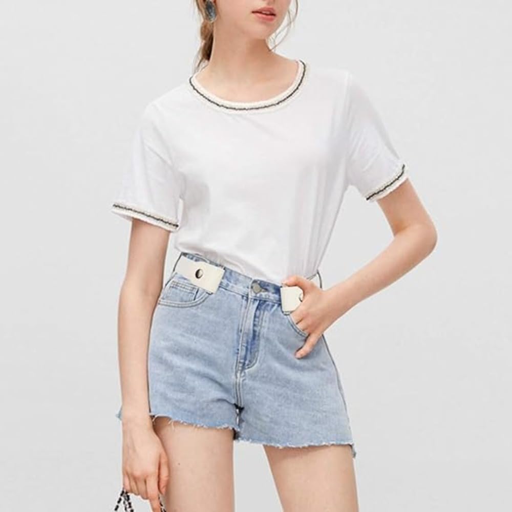 Kshavi No Buckle Belt Elastic Belt for Women Men, Invisible Buckle Free Belt Jeans Pants Dress Waist Belt (1) 3