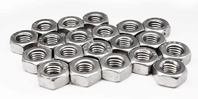 E STAINLESS M10 (10mm) Stainless Steel Metric Hex Full Nut DIN 934 Grade A2/70 (M10, Pack of 20)