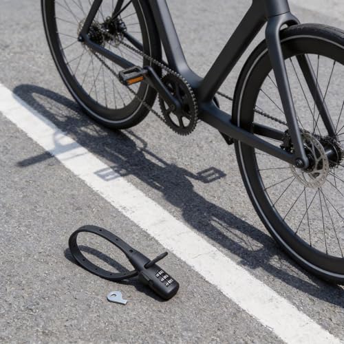 Candado de cable para bicicleta con combinación de 3 dígitos negro miniatura 7