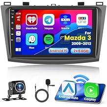 Inefala 2+64G Radio for Mazda 3 2009-2013 CarPlay Car Stereo Android 15 Touchscreen 9" Android Auto Backup Camera GPS EQ 28UI