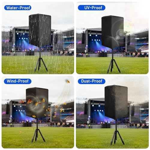 EEEKit 2 Pack 12 Inch Speaker Cover for PA/DJ Powered Speakers, Outdoor Speaker Dust Protection with Drawstring and Storage Bag, Wind-Proof, Dust-Proof - Thumbnail 4