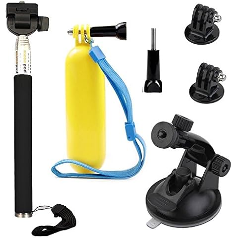 VVHOOY Float Handle Grip Adjustable Selfie Stick Monopod Car Suction Cup Mount Holder Compatible with AKASO Brave 4/5/V50 Native 4K/Campark X15 X20/Crosstour Waterproof Action Camera Accessories Cover