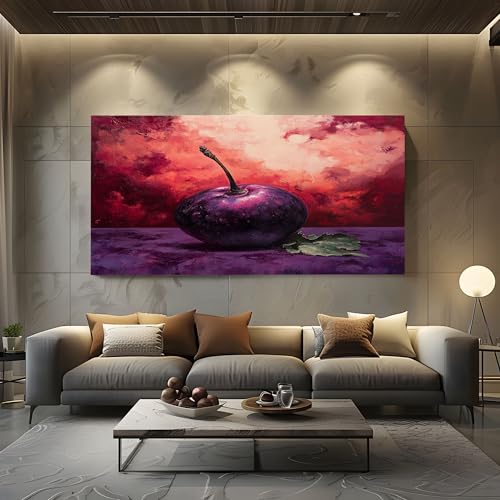ZORYAN Tableau Decoration Murale Salon Peinture à l'huile pomme de prune Tableau Decoration Mural Image Sur Toile Photo Images Motif Moderne Décoration...
