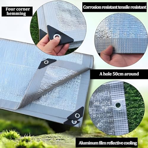 Malla reflectante de aluminio transpirable con ojales para invernaderos agrícolas 4