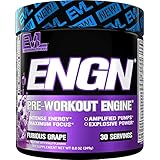 Evlution Nutrition ENGN Pre-workout, 30 Servings, Intense Pre-Workout Powder for Increased Energy, Power, and Focus (Furious Grape) Pikatropin-Free