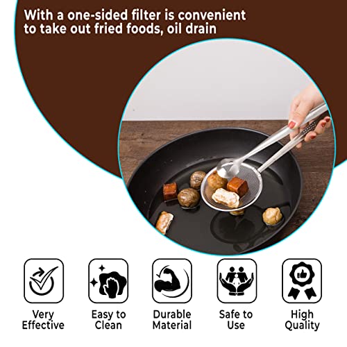 1 Pc Stainless Steel Tong, Multi-Purpose Metal Tongs, Easy To Clean Cooking Tongs Stainless Steel, Deep Fry Tools That Squeeze Out Excess Oil From Food, 11-Inch #TOP2