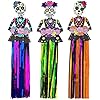 4es novelty day of the dead hanging decorations 36 dia de los muertos decor banner 3ft tall for party decorations home indoor outdoor supplies halloween sugar skull decor pack of 3  urban country home decor