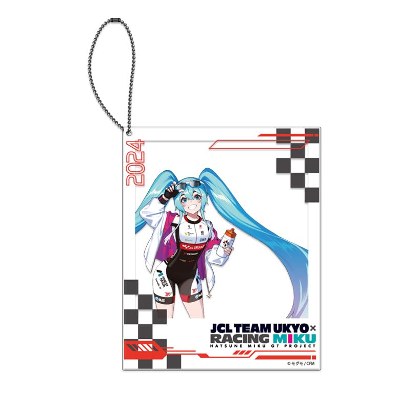 Porte-clés Racing Miku 2024 en acrylique premium transparent JCL Team UKYO Cheer Ver.