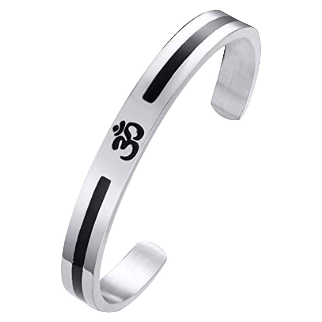 Peora Stainless Steel Buddha Namaste Ohm Om Aum Sanskrit Symbol Cuff Bracelet Kada for Men Hindu Yoga Jewellery for Boys (B07STH6RWB) Amazon Price History, Amazon Price Tracker