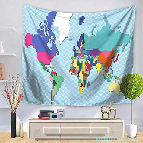 タペストリー 世界地図 ウォールデコ 壁掛けフック付 厚手 背景 150×130cm NO.20