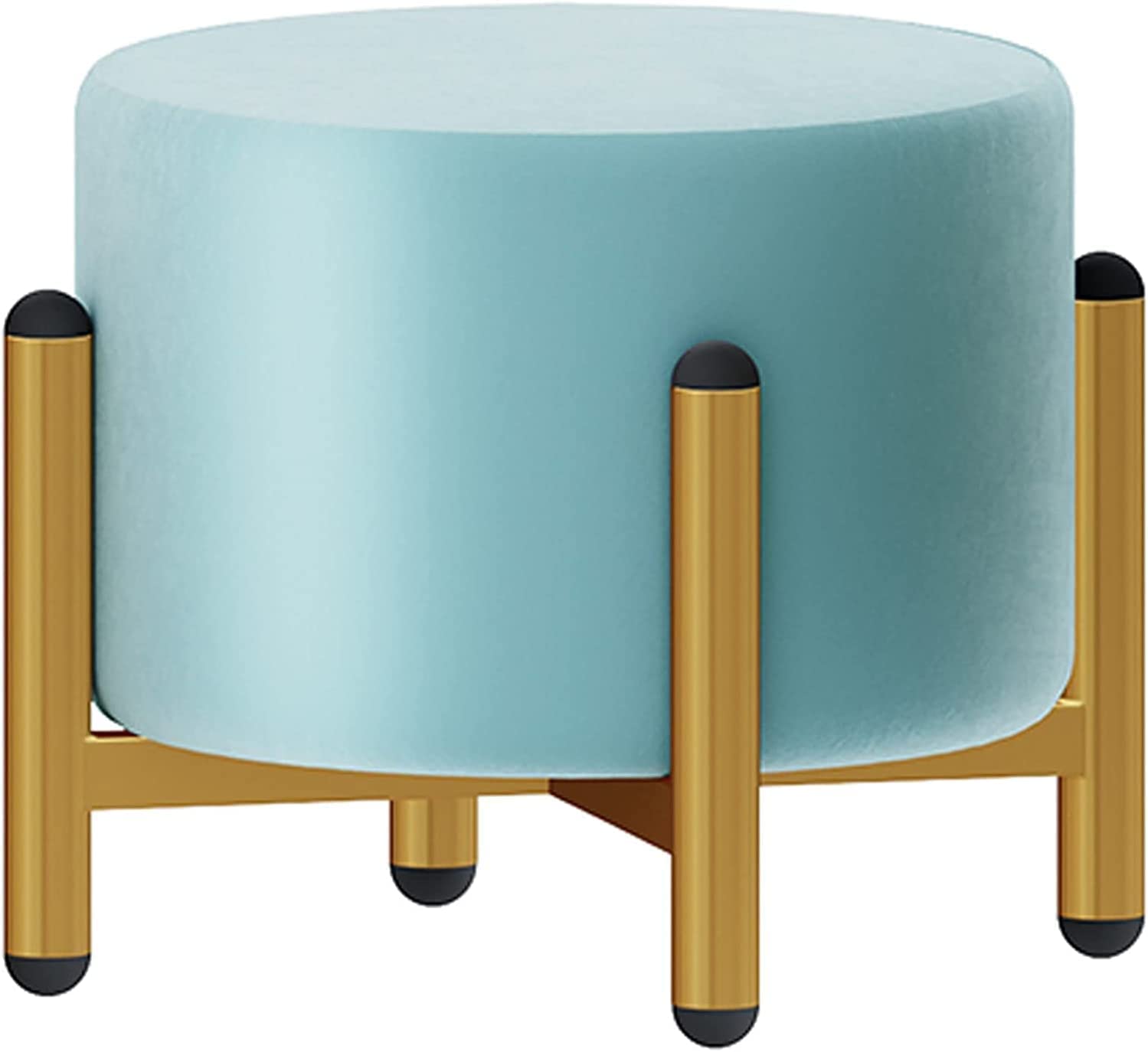 Repose-Pieds Pouf Rond Réglable en Hauteur et Silencieux pour Salon Moderne