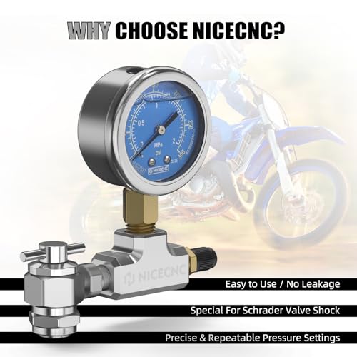 Image of NICECNC Universal 300PSI High Accuracy No Loss Nitrogen Filling Tool for Schrader Valve Shock Fits for All Shocks with Schrader Filling Valve
