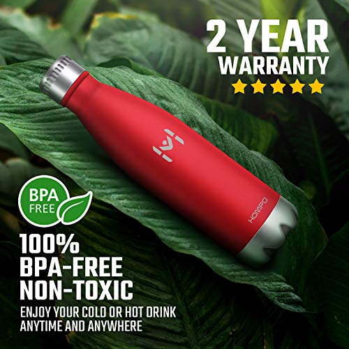 image for HOMPO Stainless Steel Water Bottle - 17oz/ 500ml BPA Free Vacuum Insul