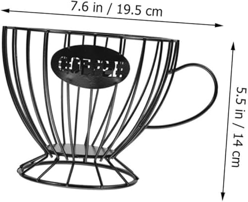 Miniatura 9 de DECHOUS Estante de almacenamiento para taza de café, estantes de almacenamiento, estante de exhibición, barra de café, organizador de café, cesta de
