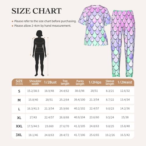 Pyjama léger manches courtes femme imprimé sirène original ensemble doux short - 4