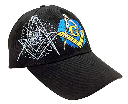 Image of AborenCo Freemason Mason Lodge Symbol Adjustable 3D Embroidery Baseball Cap Hat