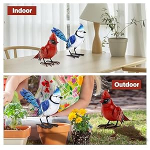 Shorayn Cardinal Decor Garden Statues Metal Bird Yard Art Sculptures,Standing Blue Jay Figurine Outdoor Decoration for Lawn Ornament,Christmas Housewarming Birthday Gifts for Women Shorayn Cardinal Decor Garden Statues Metal Bird Yard Art SculpturesStanding Blue Jay Figurine Outdoor Decoration for Lawn OrnamentChristmas Housewarming Birthday Gifts for Women