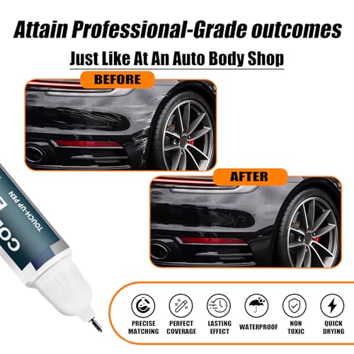 Image of Car Touch up Paint(LC9X /2T Jet Black Metallic) Compatible with Toyota /Porsche, Car Paint Pen Scratch Repair Two-In-One Touch Up Paint, Premium Car Scratch Remover for Deep Scratches