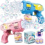 Pistolet à Bulles 2PCS, Machine a Bulles pour Enfant Automatique avec Lumières LED, Jouet ...