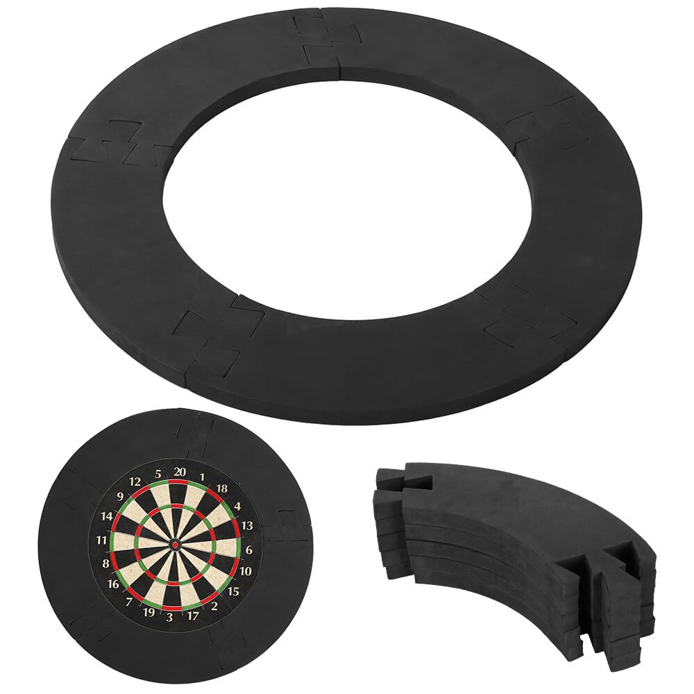 Mineup Dart Surround Catchring in nero, Protezione professionale da parete senza fissaggio aggiuntivo, Protezione per bersaglio, anello protettivo, per bersaglio surround durevole, leggero, Eva Jigsaw