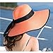 Women's Folable Floppy Hat,Wide Brim Sun Protection Straw Hat, Summer UV Protection Beach Cap(Orange)