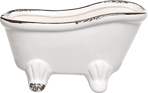 Miniatura 7 de Maceta de porcelana blanca estilo francesa, vintage, jabonera