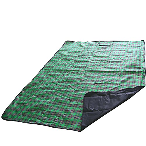Armo Extra Large Tartan Picnic Blanket With Carrying Handle Waterproof Beach Garden Outdoor Washable Picnic Camping Blanket 200CM X 200CM (Green) - Image 2