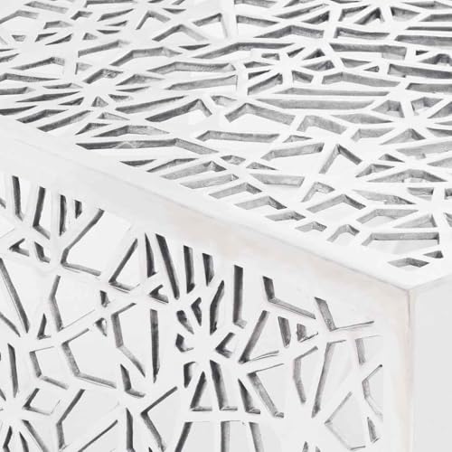 Table d'appoint argentée design géométrique pour chambre
