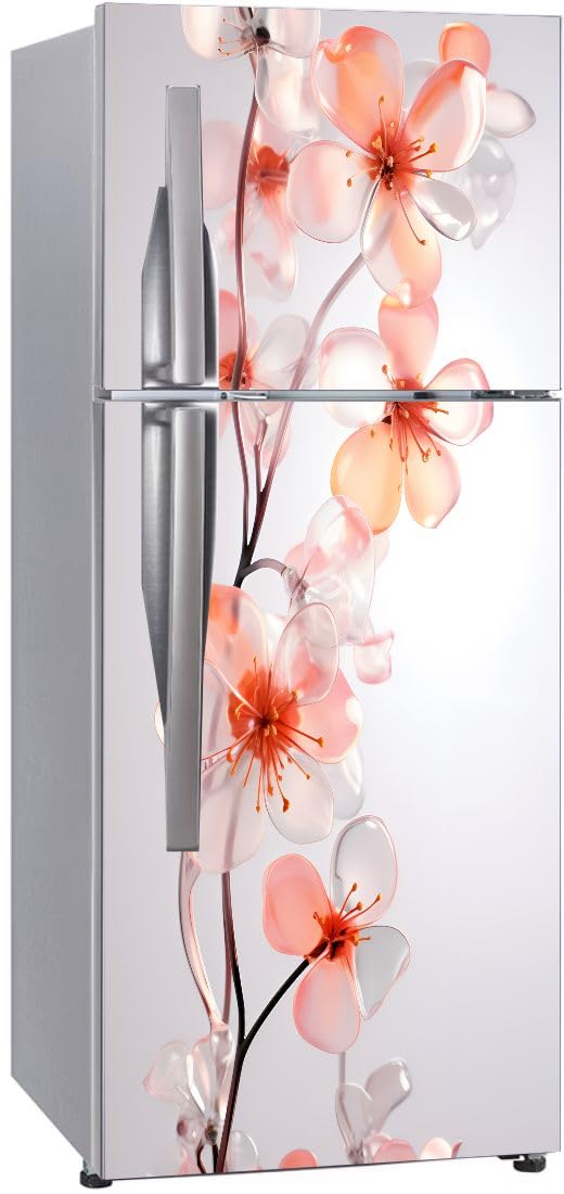 Double Door Fridge Sticker - Floral & Abstract Designs -10