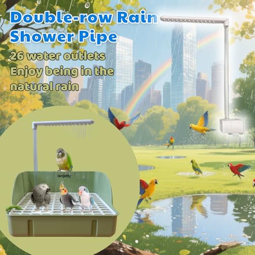 Image of Parakeet Bird Bath for Cage Indoor, Parrot Bird Shower Budgie Bath, Automatic Circulating Water Bathtub for Pet Bird, Lovebird, Cockatiel, Finches, Cockatoo, Conure (Grid-Direct)