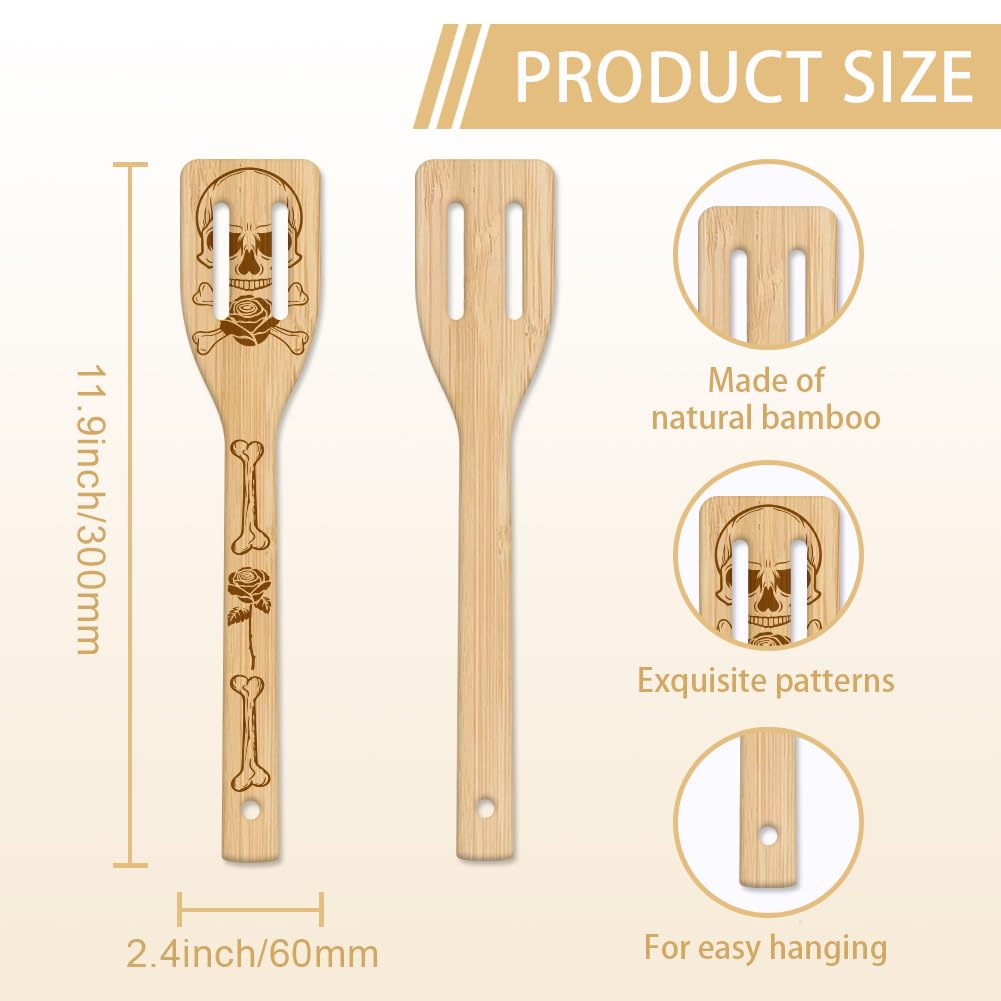 GLOBLELAND 6-teiliges Bambus-Kochlöffel-Set Mit Hochzeitsgravur – 30 Cm, Inkl. Spatel & Löffel, Geschenk Für Köche