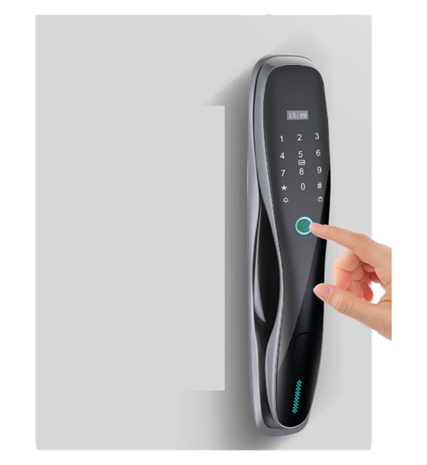 CVFRDD Smart Door Knob, Hotel Room Tuya Knob Security Lock System Aluminum Door Keyless Entry Door Handle(24-240mm Black)