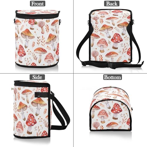 Image of Car Trash Can Mushroom Leaves Car Garbage Bag with Lid Hanging Waterproof Leak Proof Vehicle Storage Bin