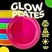 Exquisite Black Light Glow Party Plates - 60 Party Plates - Size: 9 Inch. - Assorted Colors - Food Safe Material - Blacklight Reactive Neon Plates - Disposable Plastic Plates For Birthday Parties