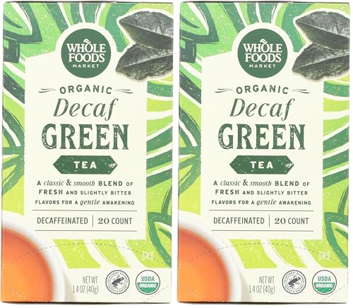 WHOLE FOODS MARKET Organic Decaf Green Tea, 20 CT (Pack of 2)