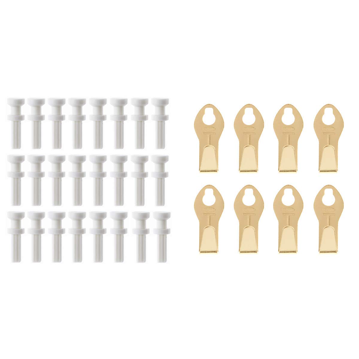 Hardwall Refill Pack Of 24 And 8 X Takker Picture Hooks - Hang Up To 12Kgs - For Plaster Brick Ceramic Tiles Wood And Plasterboard - For Pictures 709112444121