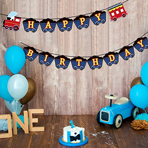 Image of Boao Train Birthday Party Banner Decorations