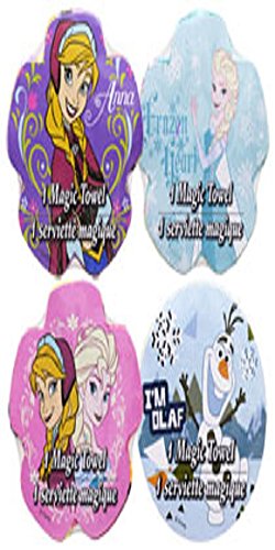 Disney Frozen Expanding Magic Towels - 4 Assorted Designs in Each Package