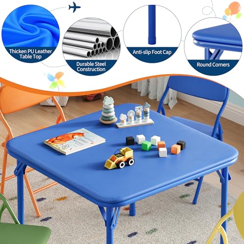 MegaChoice 5 Piece Set Folding Card Table and Chairs, Portable Foldable Table with 2 PU Padded Chairs, Lightweight Dining Set for Indoor Outdoor, Camping, Parties, RV by MegaChoice - Image 4