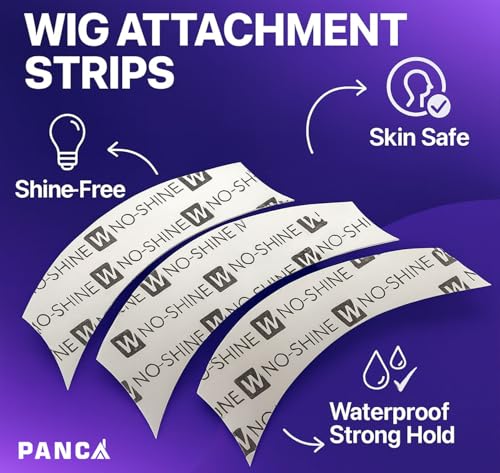 Image of PANCA No Shine Tape 36 Pcs for Hair Patch - For Men & Women - Strong Hold Up To 2-4 Weeks | Waterproof Double Sided Hair System Tape for Toupee, Wig & Hair Extensions | Skin Safe Adhesive Strips