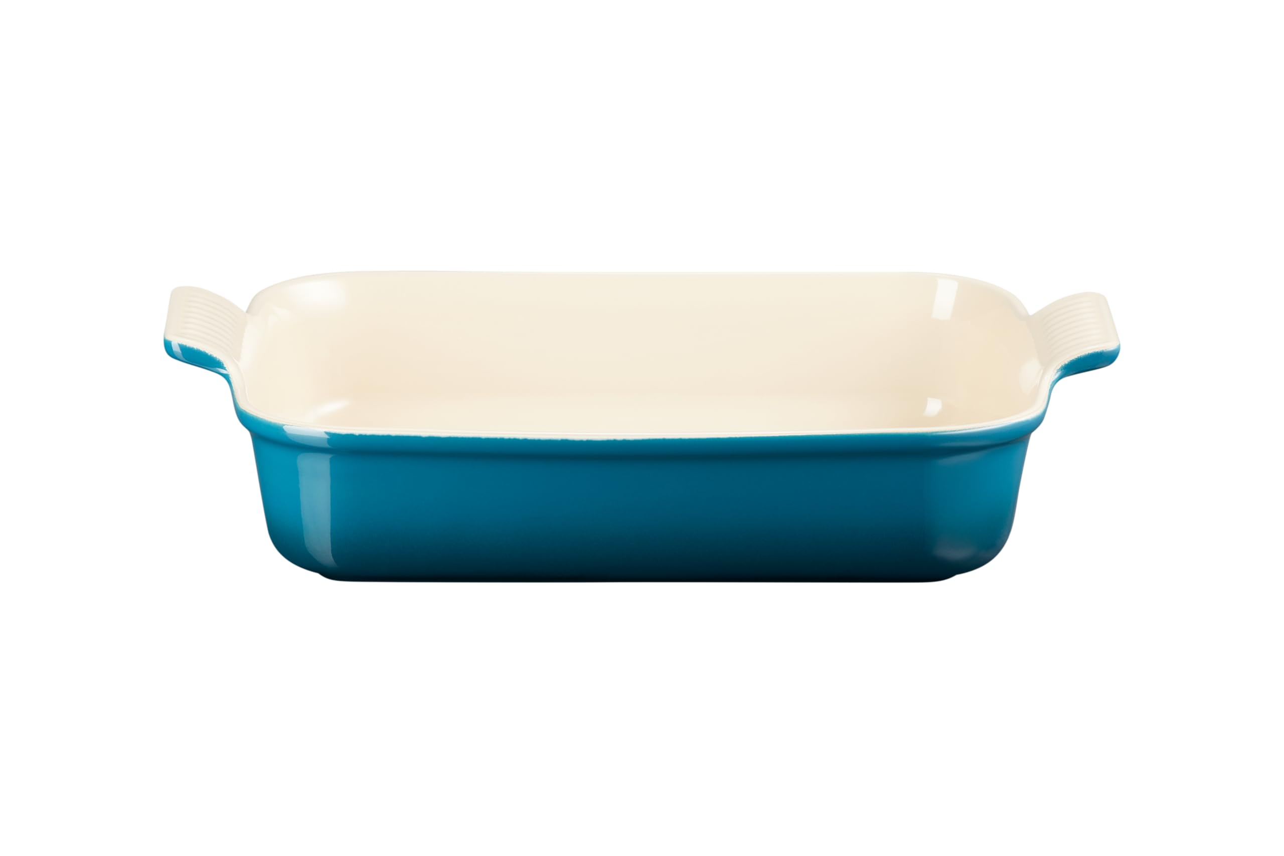 Le Creuset Rechteckige Auflaufform Tradition aus Steinzeug, 32 cm, 2.31 kg, Deep Teal, 71102326420001