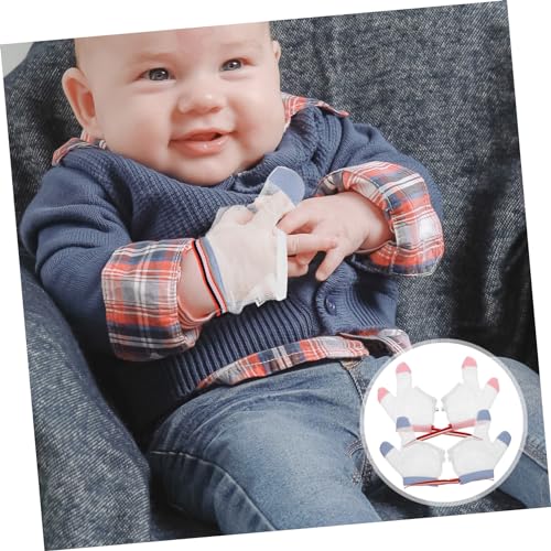 2pairs Sucking Finger Cots for Boys and Girls Stop Thumb Sucking Glove Nail Biting Guard Safety Mittens Comfortable Skin-Friendly Easy to Clean Random Color3