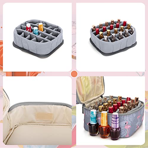 Luxja Nail Polish Carrying Case - Holds 20 Bottles (15Ml - 0.5 Fl.oz), Double-Layer Organizer For Nail Polish And Manicure Set, Flamingo #TOP3