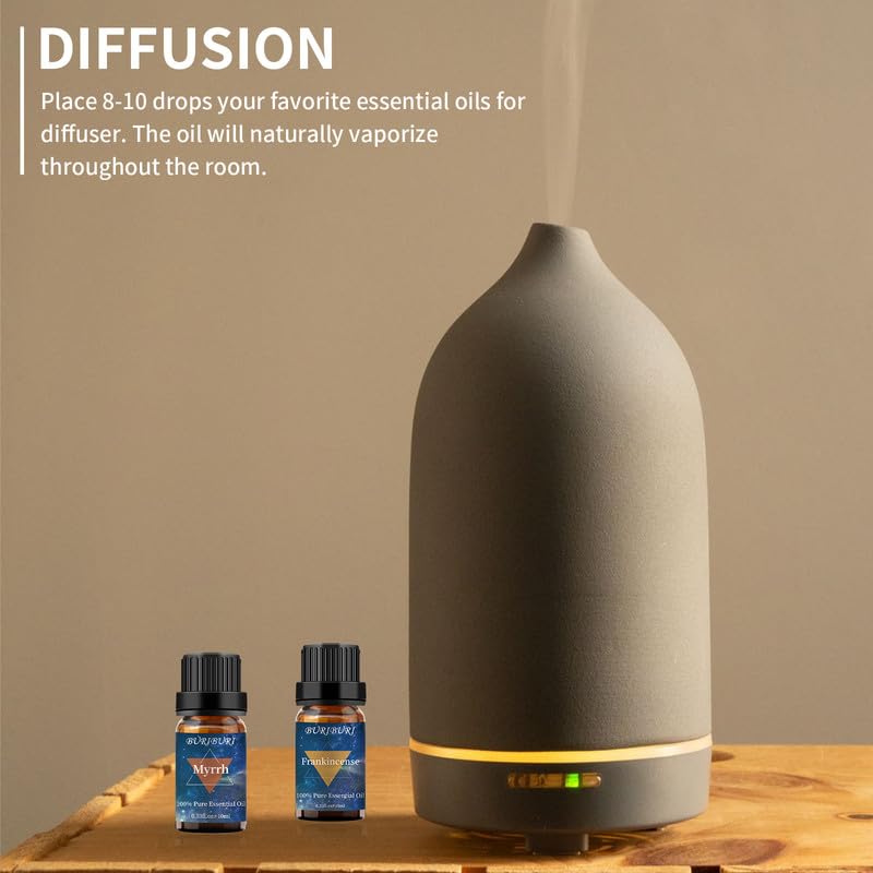 Image of BURIBURI Myrrh Frankincense Essential Oil Set for Diffusers & DIY 2x10ML